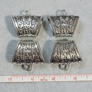 Extra Large Silver Decorative Metal Pendants Bail Jewelry Connectors